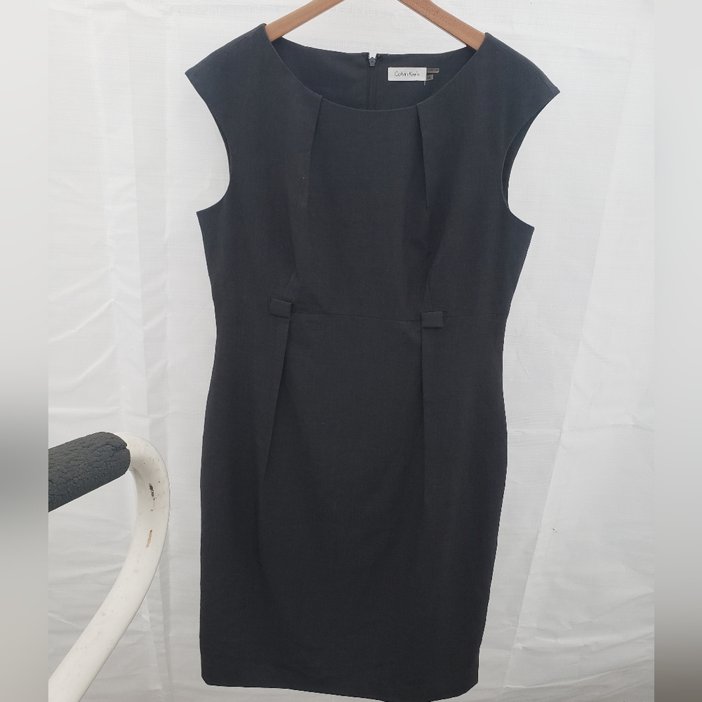 Calvin Klein Classic Dark Gray Midi Dress Size 12
